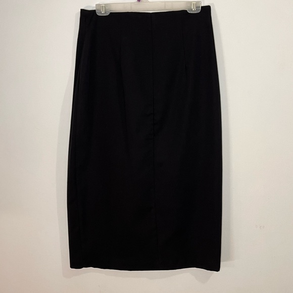 SOLD 4/6 Toby Vintage 90s Black Maxi Full Wrap Pencil Skirt - Picture 5 of 11